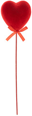 Czerwone Aksamitne SERCE na Patyczku Walentynki