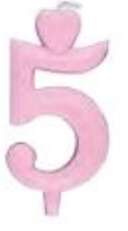 Świeczka Cyferka 5 Serduszko Tort Różowa