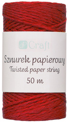 Sznurek Papierowy Skręcany Dekoracja Czerwony 50m