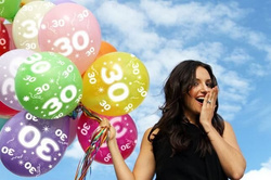 Balony z nadrukiem na 30 urodziny  "30" - 1 szt.