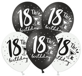 Balony 30cm, 18th! birthday, mix, 5szt.