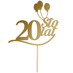 Topper na Tort 20 STO LAT Urodziny ZŁOTY