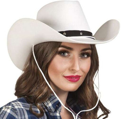 KAPELUSZ Kowbojski BIAŁY Kowbojka Western 