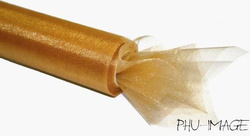 Organza dekoracyjna 16 cm, 1 rolka, złota ciemna