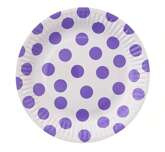 Talerzyki pap. "Groszki lawendowe" 18 cm, 6 szt.