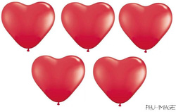 Balony serca czerwone, 10 szt.