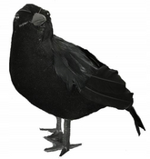 Dekoracja Czarny Kruk Wrona Ptak Halloween 25cm