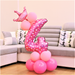 Zestaw balonów różowych cyfra 4, 1 kpl