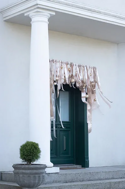 Tasiemka satynowa, zimny złoty, 38mm/25m