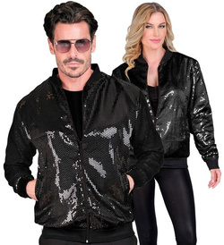 Kurtka Bluza Bomberka Cekinowa Unisex Czarna XXL