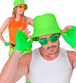 RĘKAWICZKI Bez Palców Krótkie ZIELONE Neon DISCO