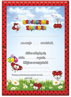 Zaproszenie na urodziny Biedronka, 1 szt.