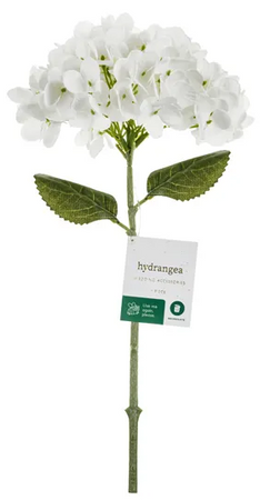 Sztuczny Kwiat - Biała Hortensja, 35 cm