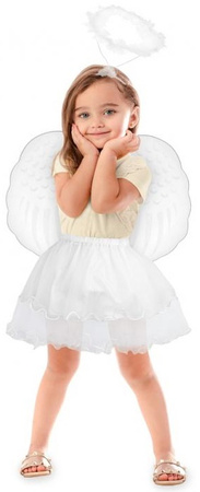 Zestaw Strój ANIOŁA Skrzydła Spódniczka Aureola