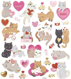 Naklejki Ozdobne Złoceniem Urocze KOTY Kotki 31szt