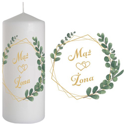 ŚWIECA Świeczka Weselna na Stół ŚLUB 20cm