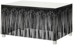 Skirting Dekoracja na Brzeg Stołu Czarna 0,8x3m
