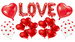 Zestaw na Walenynki Balony Serca, LOVE