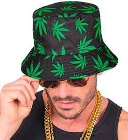 Kapelusz Czapka Bucket Hat Marihuana Liście Gajna