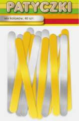 Patyczki Kreatywne Drewniane Złote Srebrne 40szt.