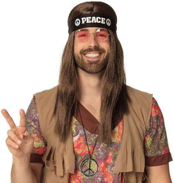 Zestaw HIPISA Opaska Peace Okulary Naszyjnik