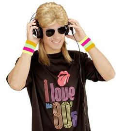 Peruka Zenek Blond + Okulary, Lata 80, 1 kpl.