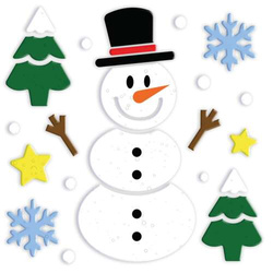 Dekoracja Ozdoba Żelowa na Okno BAŁWANEK Zima