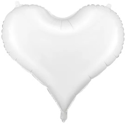 Balon foliowy Serce, 75x64,5 cm, biały , 1 szt.