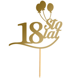 Topper na Tort 18 STO LAT Urodziny ZŁOTY