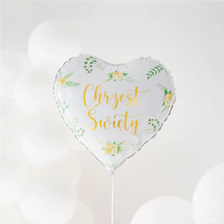 Balon Foliowy Serce Chrzest Święty Chrzciny 45cm