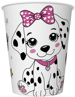 Zestaw Talerzyki Kubeczki PIESEK Dalmatyńczyk