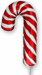 Balon foliowy 14" Świąteczny lizak biało-czerwony