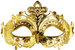 Maska Karnawałowa Wenecka na Oczy ZŁOTA 17x9cm