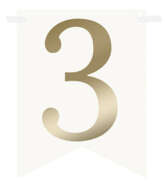 Flagietka, Cyfra 3, Złota, 1 szt.