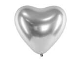 Balony Glossy 30cm, Serca, srebrny 1 szt.