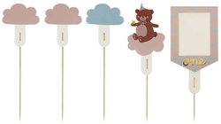 Toppery na tort Miś, mix, 12-14 cm, 5szt.