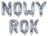 Zestw Balonów foliowych "Nowy Rok" 35cm, srebrny
