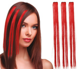 PASEMKA Pasma do Włosów CZERWONE 50cm 3szt.