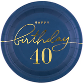 Talerzyki Happy Birthday 40 Urodziny 18cm 6szt.