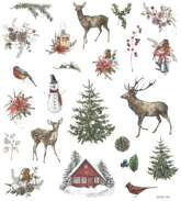 Naklejki Ozdobne z Brokatem ŚWIĘTA Zimowa Natura
