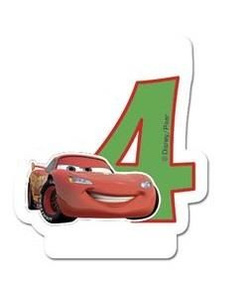 Świeczka cyferka 4 Cars Neon, 1 szt. 