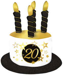 CZAPKA Urodzinowa Tort ze Świeczkami 20 URODZINY