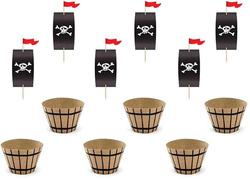 Zestaw do muffinek Piraci, 6szt.