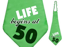Krawat "LIFE BEGINS AT 50", 1 szt.
