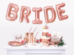 Balon foliowy Litera "R", 35cm, różowe złoto 1szt.