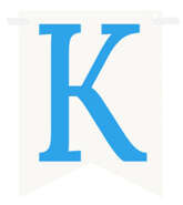 Flagietka, Litera K, Niebieska, 1 szt.