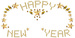 Naklejki Kryształki na Twarz HAPPY NEW YEAR Złote