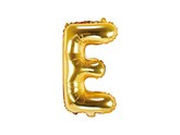 Balon foliowy Litera "E", 35cm, złoty
