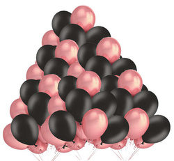 Zestaw Balonów Różowe Złoto, Czarne 100szt