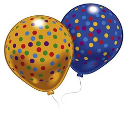 Balony Kolorowe Kropki, 8 szt.